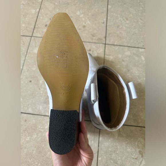 Stivali sharp white leather cowboy boots size 38 - Picture 8 of 9